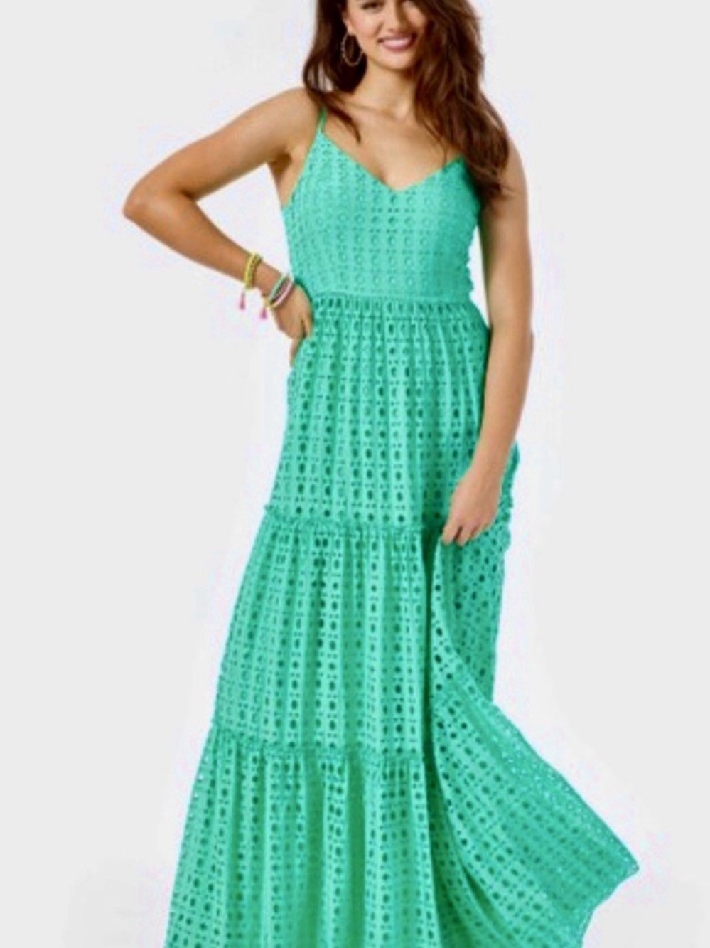 Lilly Pulitzer Mint Green Eyelet Maxi Dress